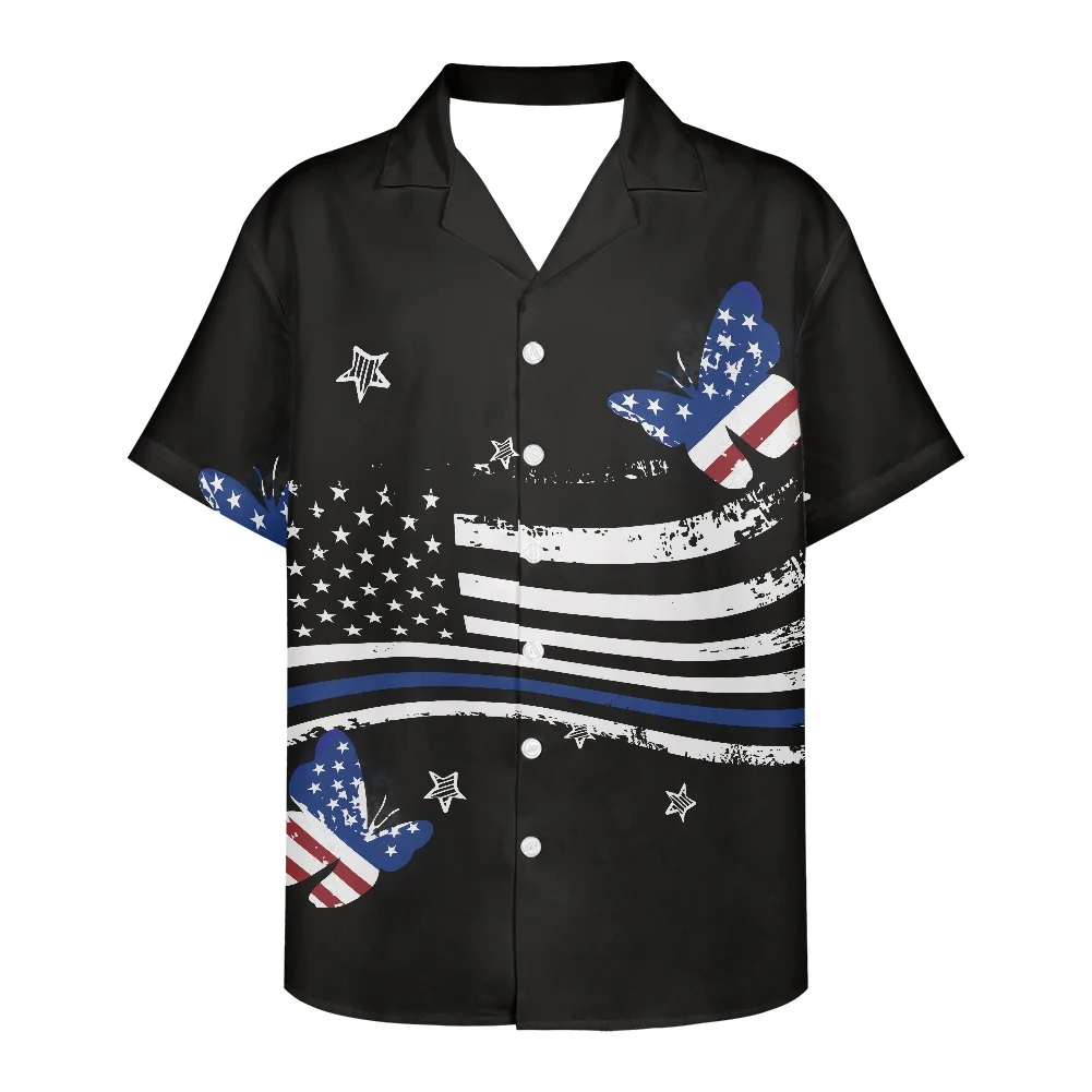 2022 Design Black Men's Clothing Summer Beach Blouse Flag Pattern Printing Men Breathable Casual V neck Short Sleeve Shirt
2022 Design Black Men's Clothing Summer Beach Blouse Flag Pattern Printing Men Breathable Casual V neck Short Sleeve Shirt