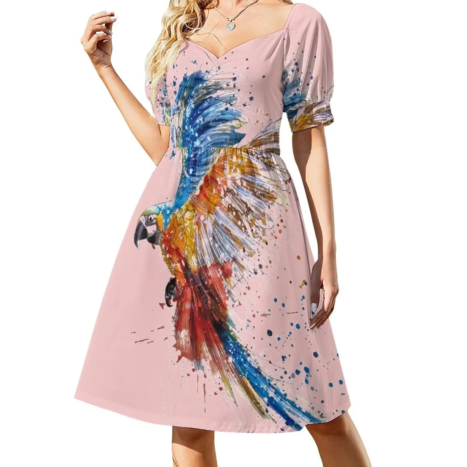 Beautiful and colorful macaw Short-Sleeved Dress evening dress women sexy dress for women Woman clothes
Beautiful and colorful macaw Short-Sleeved Dress evening dress women sexy dress for women Woman clothes
