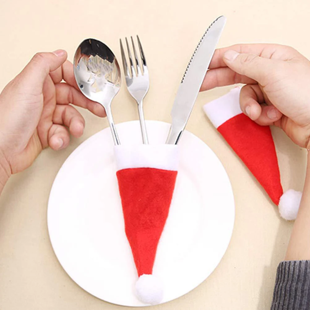 25Pcs Miniature Santa Hats Christmas Table Decor Wine Bottle Covers Silverware Holders Festive Holiday Party Decoration Set
25Pcs Miniature Santa Hats Christmas Table Decor Wine Bottle Covers Silverware Holders Festive Holiday Party Decoration Set