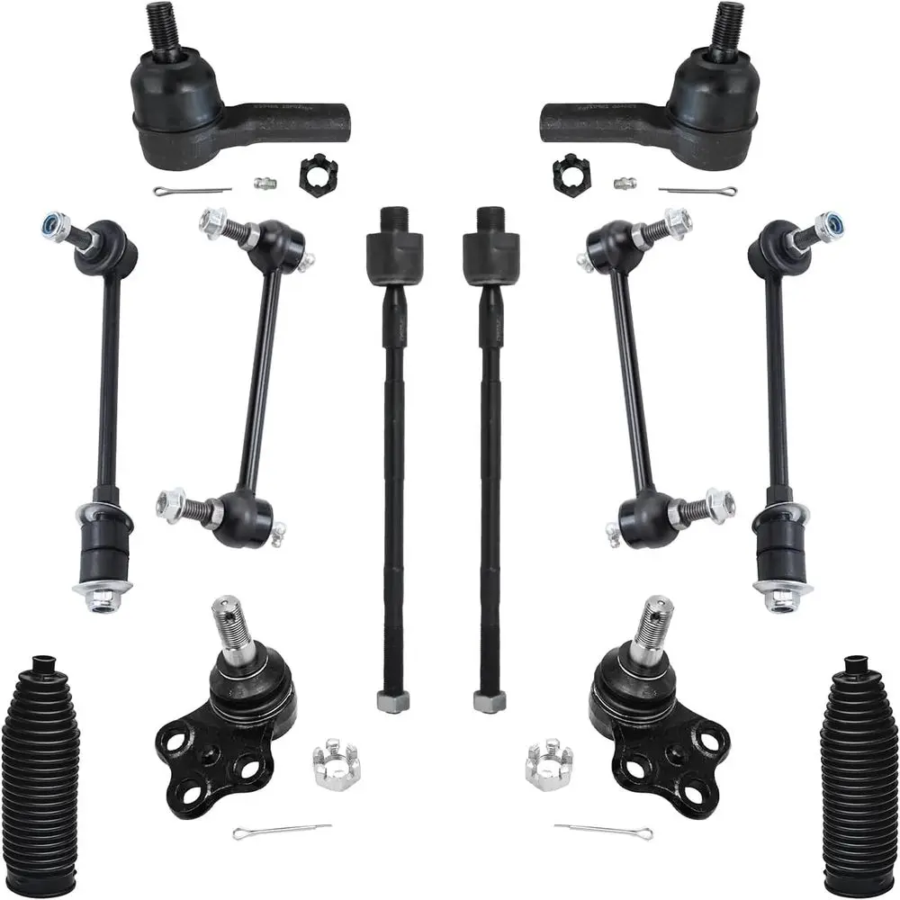 12pc Suspension Kit for 1997-2003 QX4, 1996-2004 Pathfinder, Tie Rods, Lower Ball Joints, Boots, Front and Rear Sway Bars 1998-2
12pc Suspension Kit for 1997-2003 QX4, 1996-2004 Pathfinder, Tie Rods, Lower Ball Joints, Boots, Front and Rear Sway Bars 1998-2