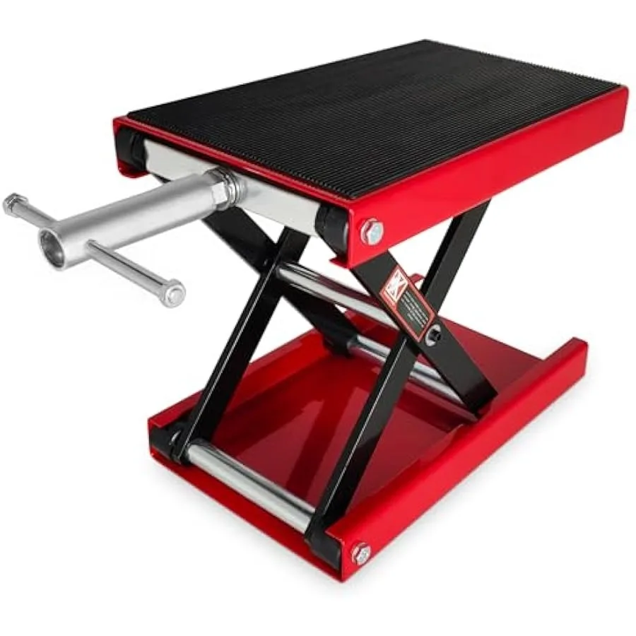 Motorcycle Lift 1100 LBS Motorcycle Scissor Lift Jack with Wide Deck and Safety Pin 3.5"-13.5" Center Hoist Crank Stand Steel S
Motorcycle Lift 1100 LBS Motorcycle Scissor Lift Jack with Wide Deck and Safety Pin 3.5"-13.5" Center Hoist Crank Stand Steel S