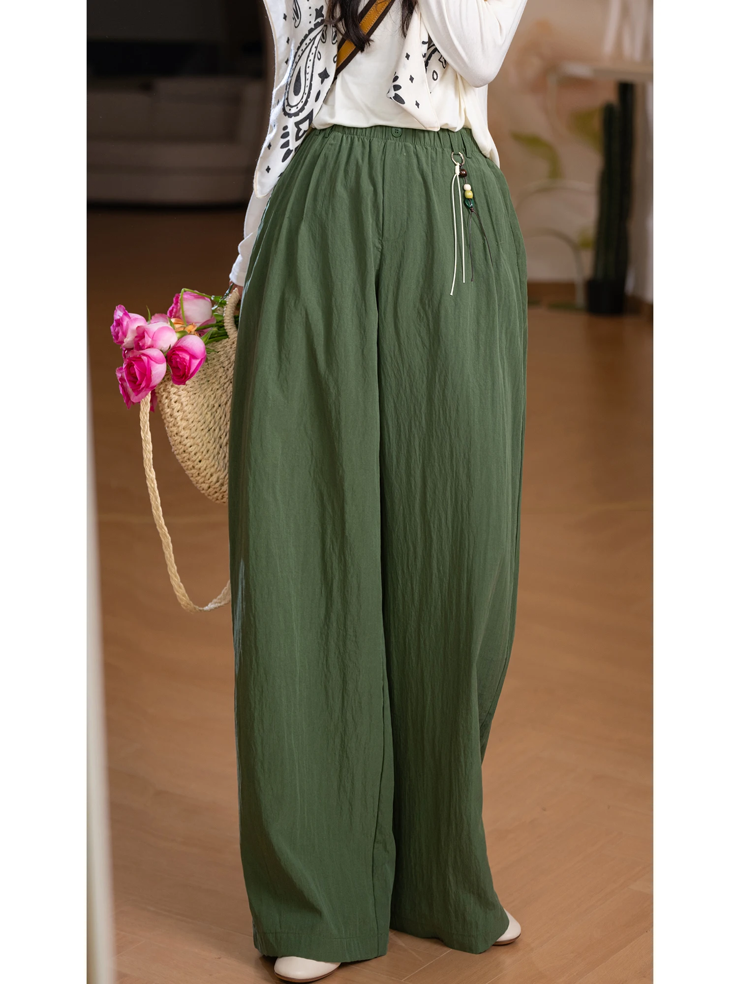 Larsee Pleated Wide Leg Pants Women's Casual Pure Color Natural Waist Lyocell Fiber 92.4% Spandex 7.6% Loose Fit Daily Wear
Larsee Pleated Wide Leg Pants Women's Casual Pure Color Natural Waist Lyocell Fiber 92.4% Spandex 7.6% Loose Fit Daily Wear