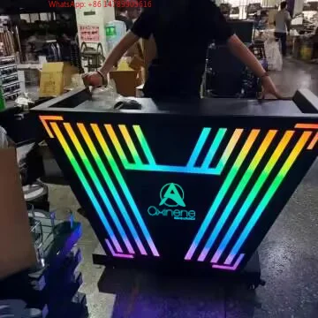Customize Logo LED Dj Booth Table Bottle Presenter Home bar Portable LED Dj Booth With Wheels for Party Events Bar Nightclub
Customize Logo LED Dj Booth Table Bottle Presenter Home bar Portable LED Dj Booth With Wheels for Party Events Bar Nightclub