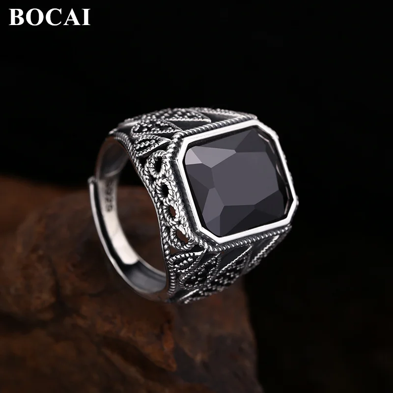 BOCAI S925 кольца-подвески из стерлингового серебра для мужчин в стиле ретро с узором в форме капли воды, ювелирные изделия с черным цирконом Опт
BOCAI S925 кольца-подвески из стерлингового серебра для мужчин в стиле ретро с узором в форме капли воды, ювелирные изделия с черным цирконом Опт