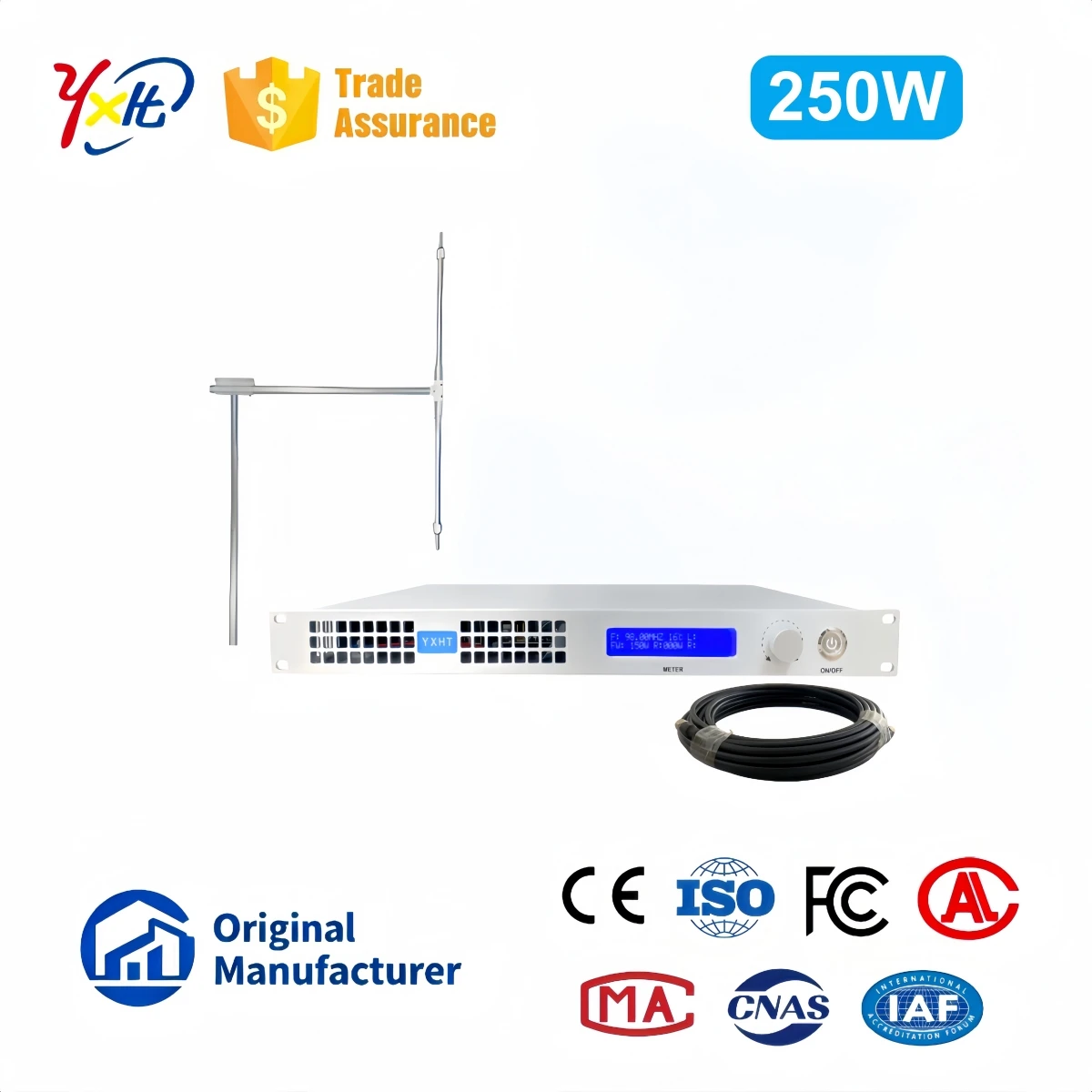 Full Radio Kit YXHT-1, 250W FM Transmitter With High Gain Antenna And Feeder Wire For School & Rural Broadcast
Full Radio Kit YXHT-1, 250W FM Transmitter With High Gain Antenna And Feeder Wire For School & Rural Broadcast