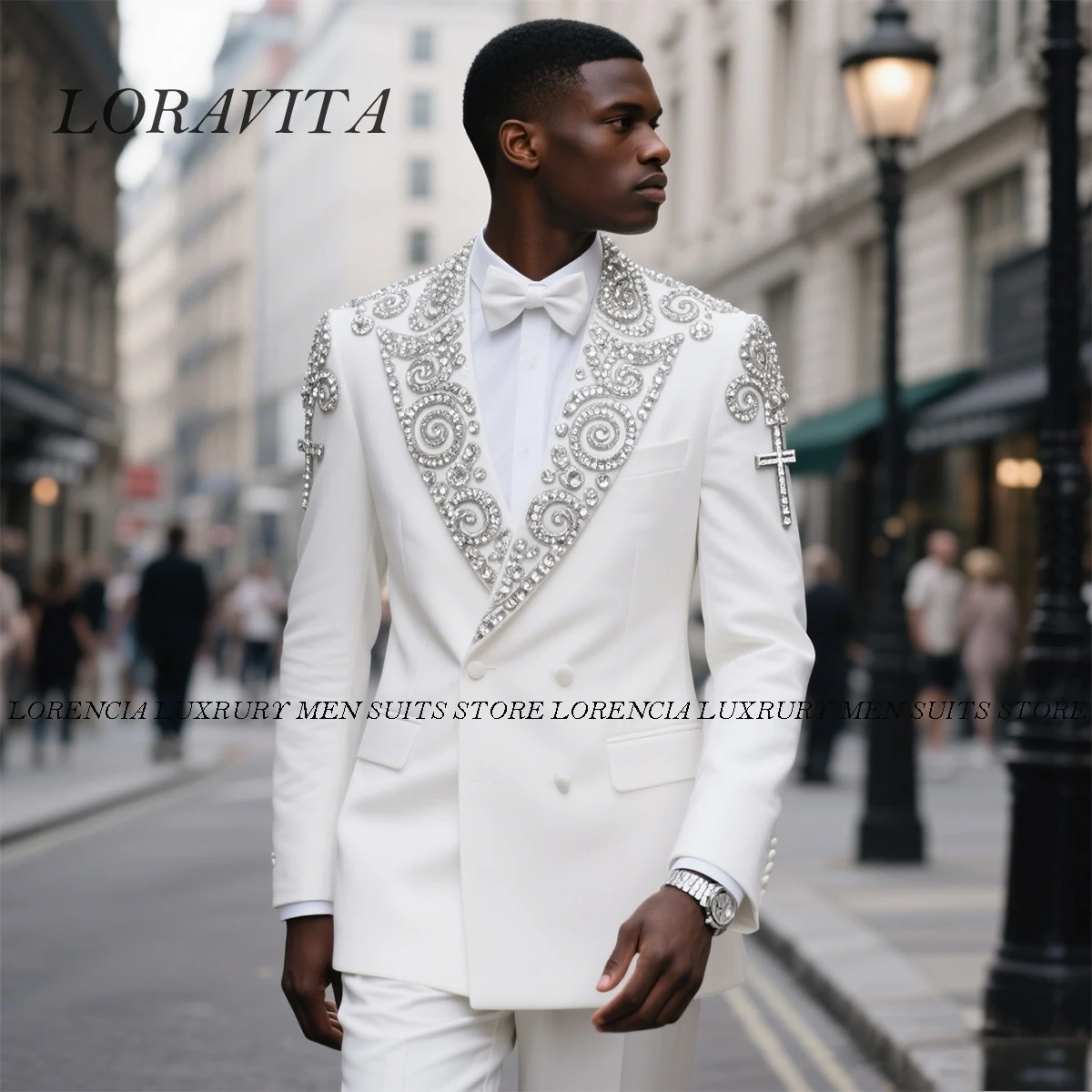 Customized Sparkly Crystals Men Suit 2 Piece Sets Groom Tuxedos High End Beaded Groom Blazer Slim Fit Wedding Male Ropa Hombre
Customized Sparkly Crystals Men Suit 2 Piece Sets Groom Tuxedos High End Beaded Groom Blazer Slim Fit Wedding Male Ropa Hombre