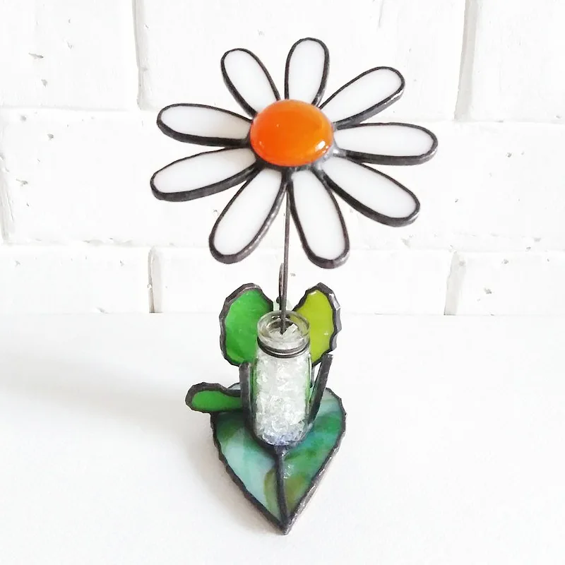 CL stained glass flower catcher garden decorative ornament creative gift glass daisy
CL stained glass flower catcher garden decorative ornament creative gift glass daisy