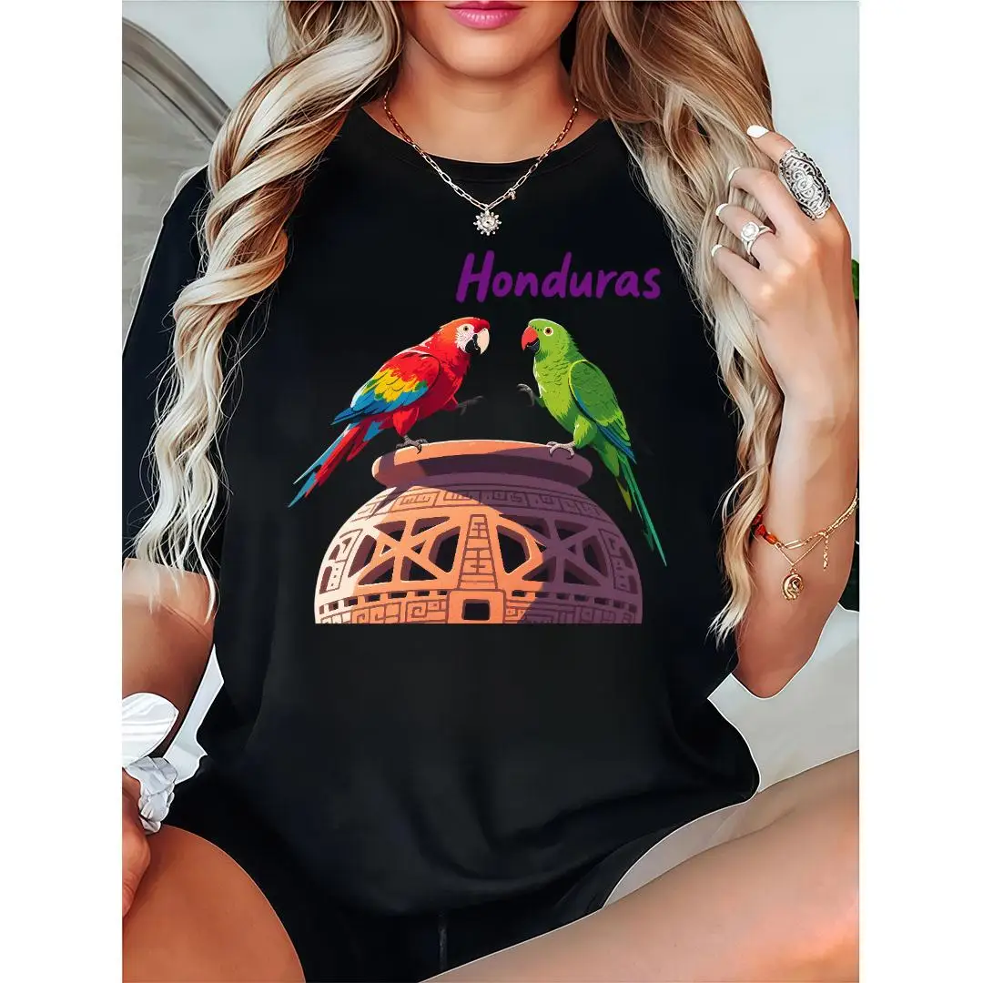 Honduras T-Shirt Women's Tropical Parrot Graphic Tee Central American Travel Souvenir Nature Lover Cotton Top Gift
Honduras T-Shirt Women's Tropical Parrot Graphic Tee Central American Travel Souvenir Nature Lover Cotton Top Gift