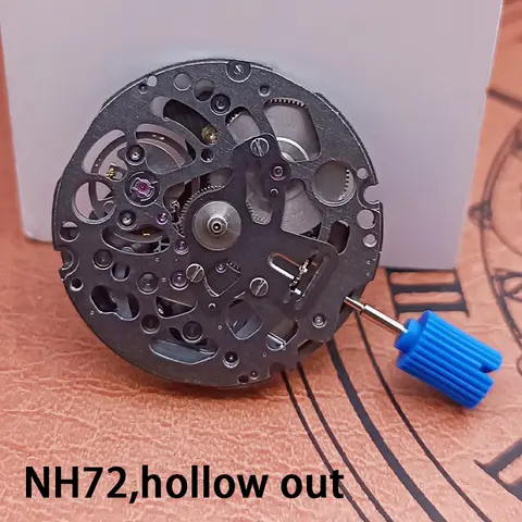 NH72 – montre mécanique à remontage automatique de haute précision, mouvement, conception creuse, date, accessoires de remplacement