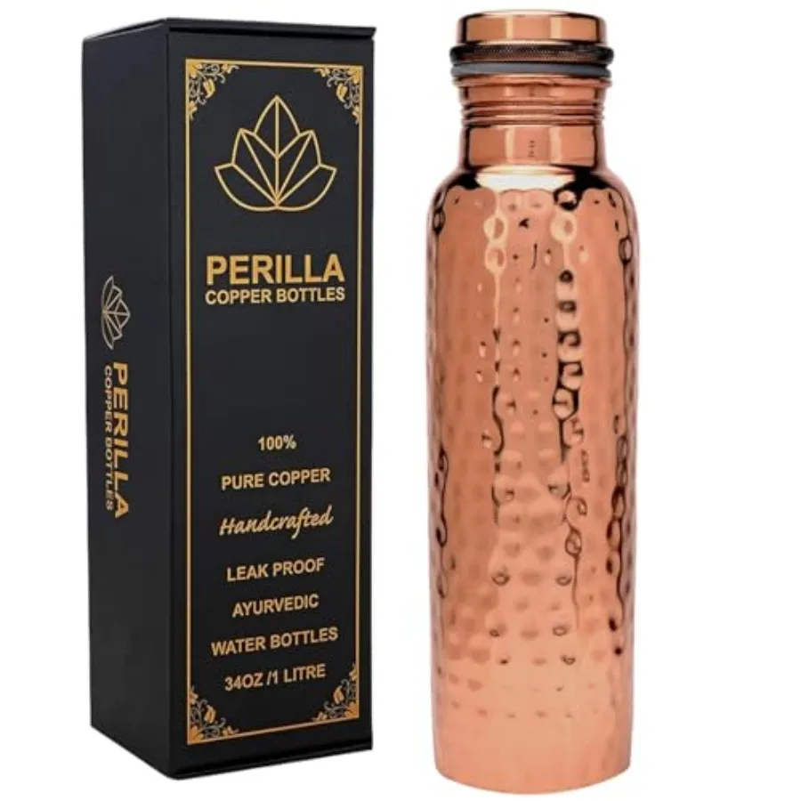 Pure Copper Water Bottle 34 Oz Leak Proof 100% Pure - Ayurvedic Copper Vessel - Drink More Water And Enjoy The Health Benefits
Pure Copper Water Bottle 34 Oz Leak Proof 100% Pure - Ayurvedic Copper Vessel - Drink More Water And Enjoy The Health Benefits