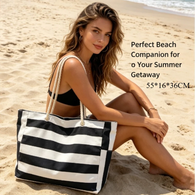 2026 New Striped Canvas Tote Bag Large Capacity Fashion Texture Casual Single Shoulder Handbag Commute Travel Bag for Women
2026 New Striped Canvas Tote Bag Large Capacity Fashion Texture Casual Single Shoulder Handbag Commute Travel Bag for Women