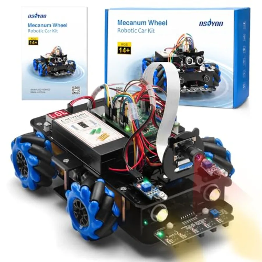 STEM education robot car kit with mecanum wheels, aluminum alloy chassis, black color, omni-directional movement and Raspberry
STEM education robot car kit with mecanum wheels, aluminum alloy chassis, black color, omni-directional movement and Raspberry