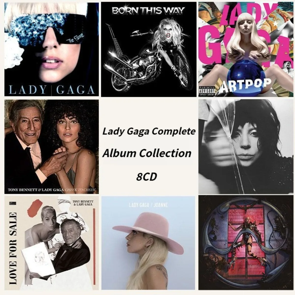 Lady Gaga Ultimate Album Collection Only CD Lossless Sound Quality Colored Discs Pop Electronic Music 8CD
Lady Gaga Ultimate Album Collection Only CD Lossless Sound Quality Colored Discs Pop Electronic Music 8CD