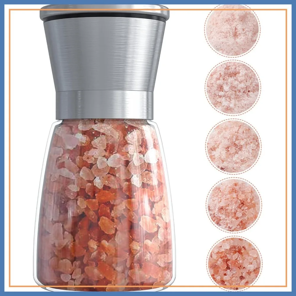 Stainless Steel Salt or Pepper Grinder - Top Spice Mill with Ceramic Blades, Adjustable Coarseness
Stainless Steel Salt or Pepper Grinder - Top Spice Mill with Ceramic Blades, Adjustable Coarseness