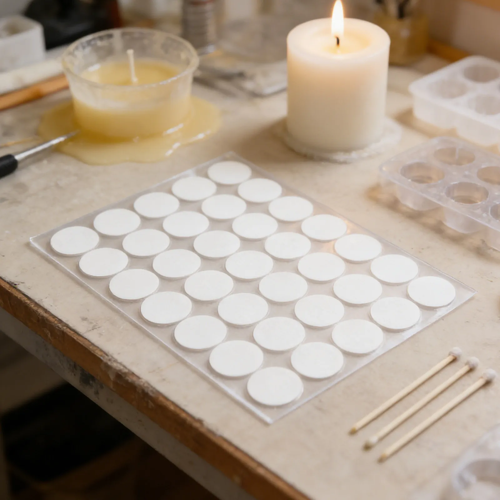 800Pcs Wick Stickers Double-Sided 2Cm Round Foam Dots Heat Resistant Adhesive for Soy Candles Glass Jars DIY
800Pcs Wick Stickers Double-Sided 2Cm Round Foam Dots Heat Resistant Adhesive for Soy Candles Glass Jars DIY