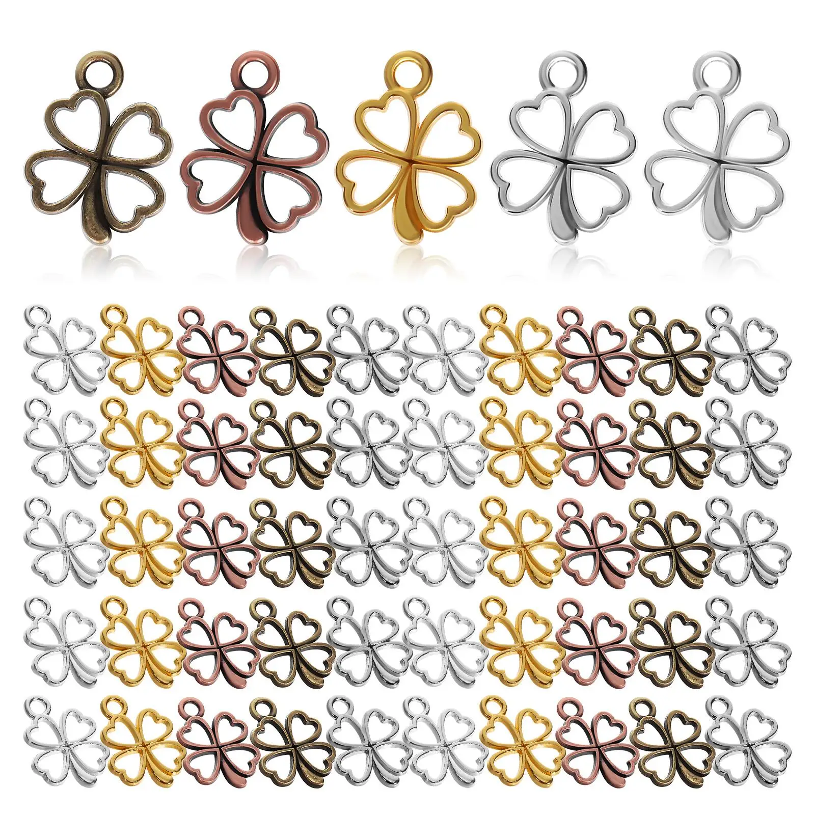 100 Pcs Four Leaf Pendant Alloy Jewelry Making Charms Lucky Dangle Accessories Women Gifts St Patrick Day
100 Pcs Four Leaf Pendant Alloy Jewelry Making Charms Lucky Dangle Accessories Women Gifts St Patrick Day