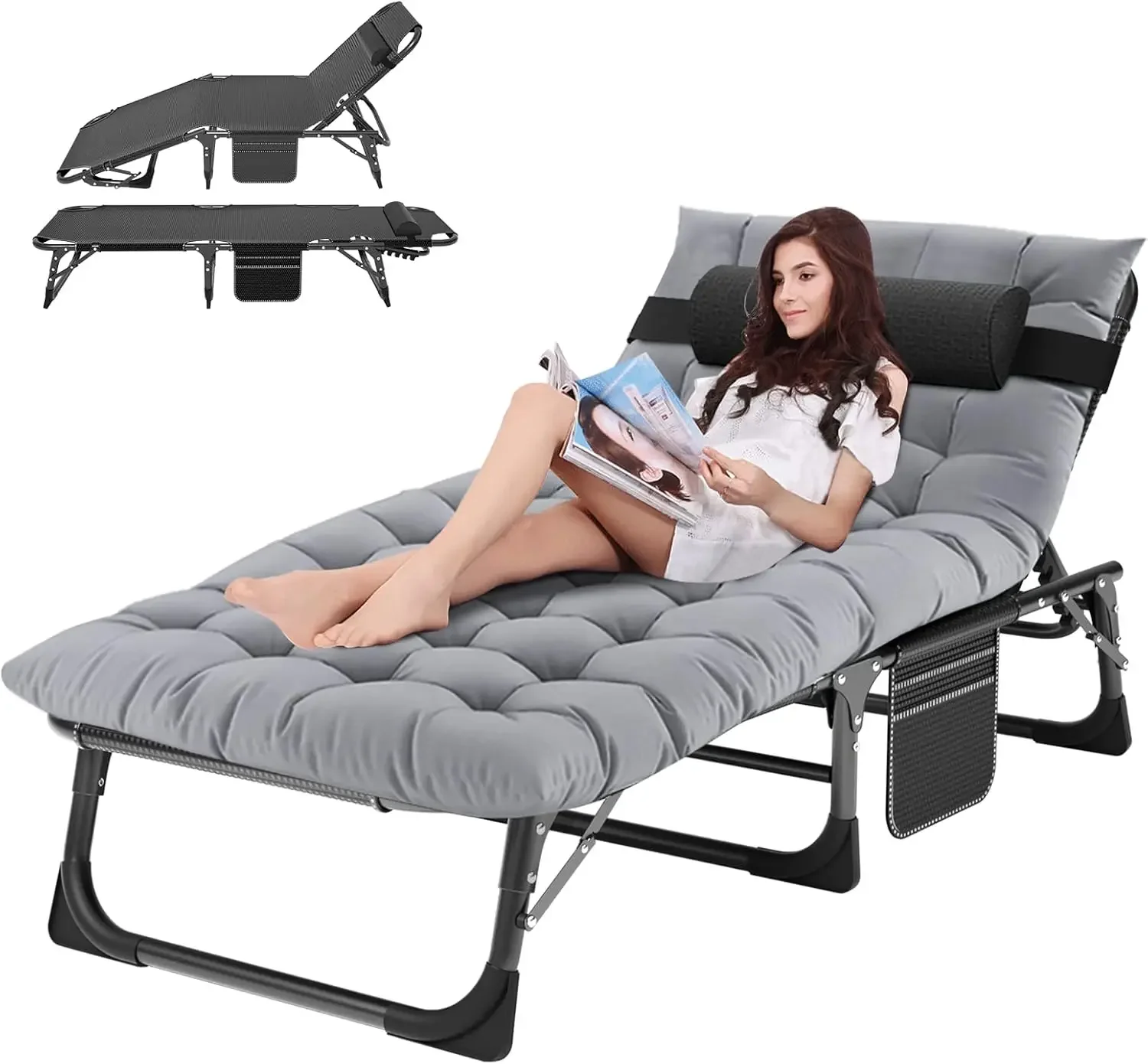 Chaise Lounge Chair,5 Positions Padded Outdoor Tanning Chair,Heavy Duty Portable Lounge Chair for Outdoor Sunbathing Patio Pool
Chaise Lounge Chair,5 Positions Padded Outdoor Tanning Chair,Heavy Duty Portable Lounge Chair for Outdoor Sunbathing Patio Pool