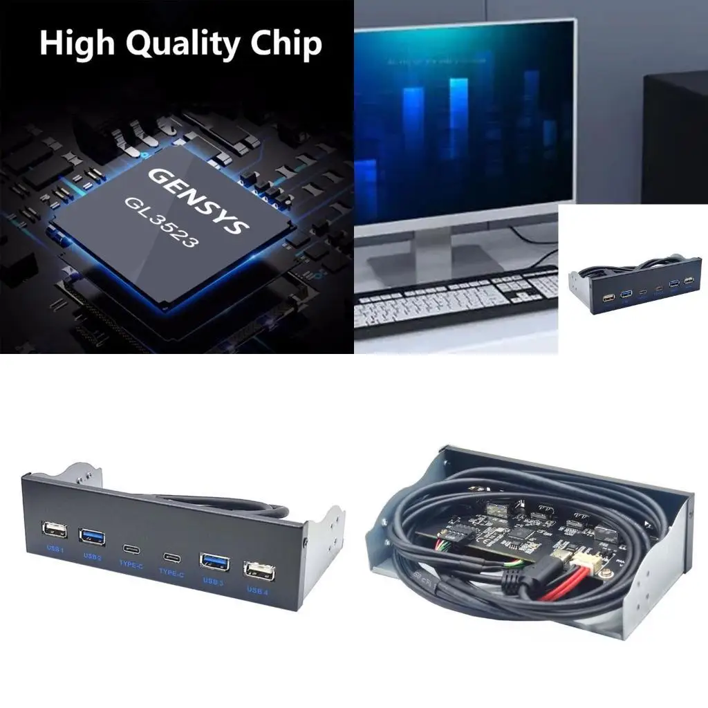 652F USB Front Panel for Desktop 5.25" CD-ROM Drive Bay USB3.0/3.2 19Pin USB2.0 9Pin to 2x USB Type C + 2xUSB3.0 + 2x2.0
652F USB Front Panel for Desktop 5.25" CD-ROM Drive Bay USB3.0/3.2 19Pin USB2.0 9Pin to 2x USB Type C + 2xUSB3.0 + 2x2.0