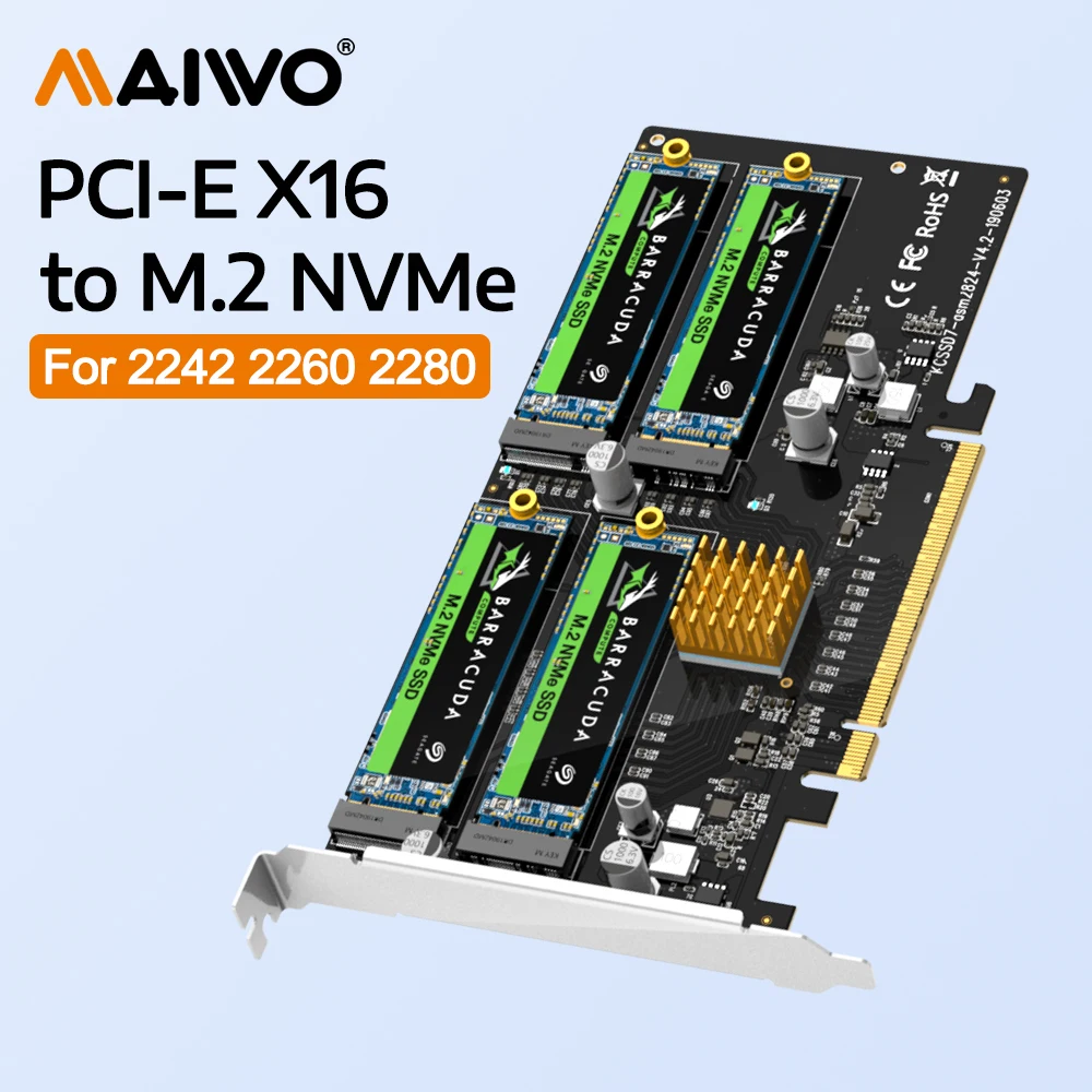 MAIWO PCIe 3.0 X16 Quad M.2 Карта расширения 4-кулачковый адаптер NVMe с 5 режимами RAID GEN3 X4 Высокоскоростная карта массива для 2242 2260 2280
MAIWO PCIe 3.0 X16 Quad M.2 Карта расширения 4-кулачковый адаптер NVMe с 5 режимами RAID GEN3 X4 Высокоскоростная карта массива для 2242 2260 2280