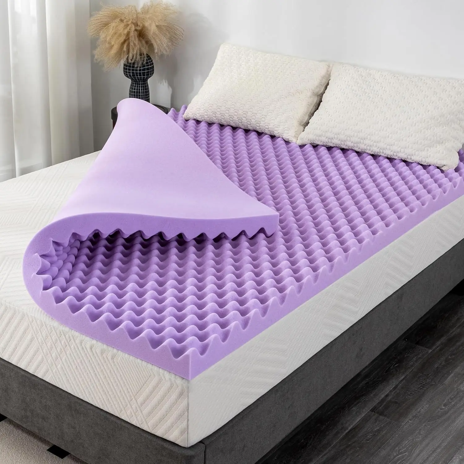 3 Inch Egg Crate Queen Memory Foam Mattress Topper, Lavender Scent Gel Infused, Pressure Relief, CertiPUR-US Certified, 60x80
3 Inch Egg Crate Queen Memory Foam Mattress Topper, Lavender Scent Gel Infused, Pressure Relief, CertiPUR-US Certified, 60x80