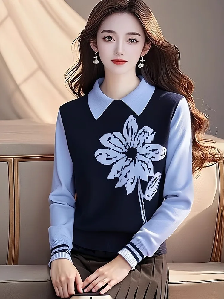 Outlet Store Autumn Winter Long Sve Knitted Sweater Fake Two-Piece Effect Comfortable Viscose Fiber Casual Sle Women's Top
Outlet Store Autumn Winter Long Sve Knitted Sweater Fake Two-Piece Effect Comfortable Viscose Fiber Casual Sle Women's Top