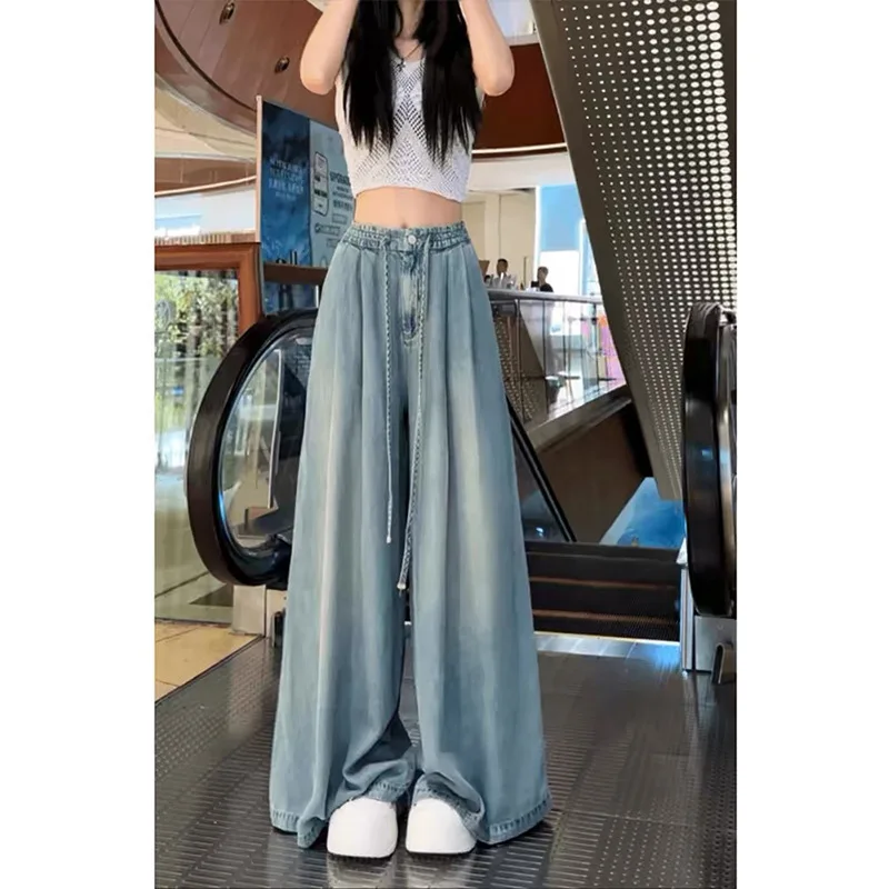 Summer Thin Wide Leg Jeans Women's High Waist Straight Loose Slimming Solid Color Jeans Leisure Commute Style Women Jeans
Summer Thin Wide Leg Jeans Women's High Waist Straight Loose Slimming Solid Color Jeans Leisure Commute Style Women Jeans