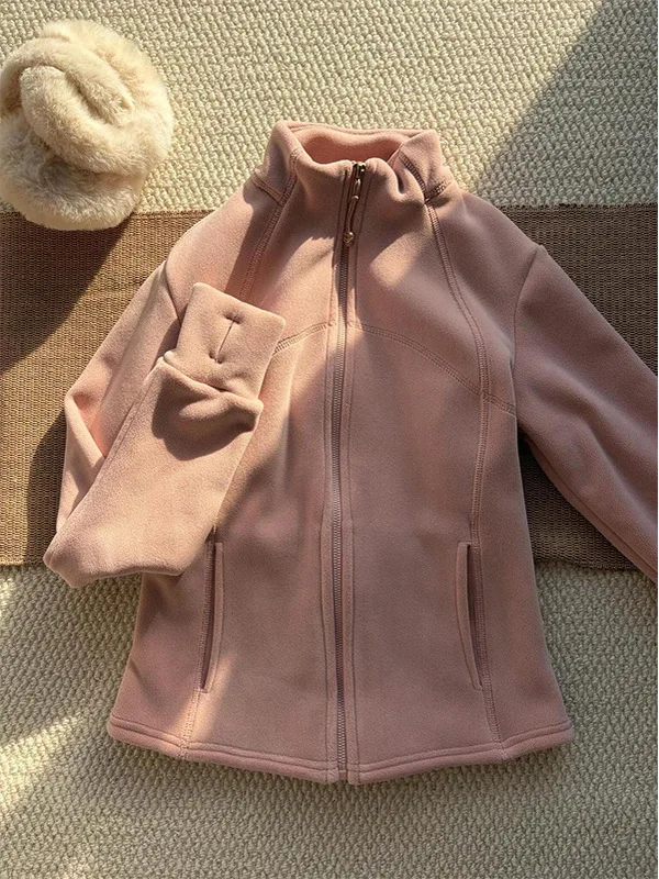 Women's Stand Collar Thickened Fleece Short Sweater Cardigan Slim Fit Autumn Winter Fashion Outerwear Jacket Zipper Closure
Women's Stand Collar Thickened Fleece Short Sweater Cardigan Slim Fit Autumn Winter Fashion Outerwear Jacket Zipper Closure