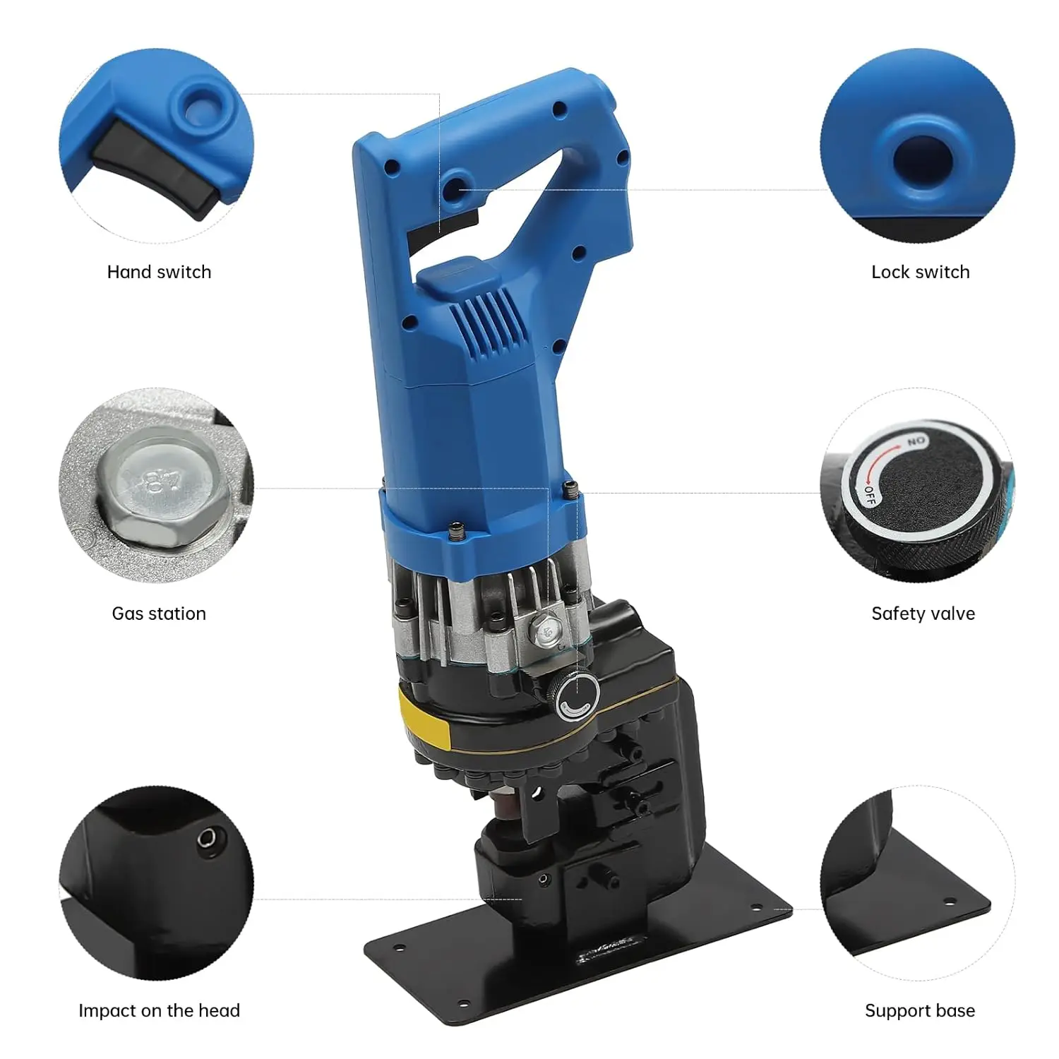 1600W 110V Electric Hydraulic Hole Puncherwith 5 Sets Dies for Steel Plate Iron Plate Copper Aluminum Plate Angle Steel
1600W 110V Electric Hydraulic Hole Puncherwith 5 Sets Dies for Steel Plate Iron Plate Copper Aluminum Plate Angle Steel