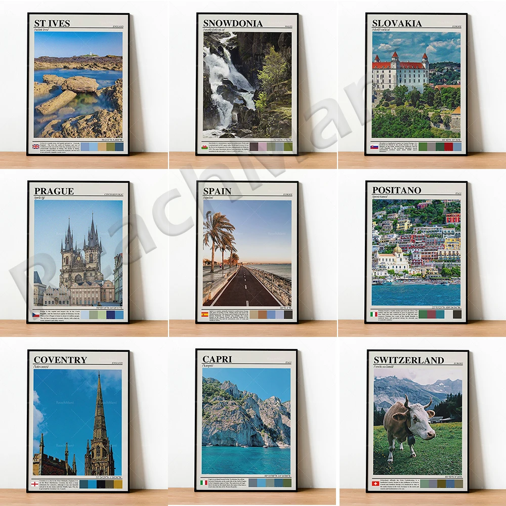Prague, Slovakia, St Ives England, Kiev Ukraine, Positano, Spain, Wales, Capri Italy, Madeira, Portugal, Coventry travel poster
Prague, Slovakia, St Ives England, Kiev Ukraine, Positano, Spain, Wales, Capri Italy, Madeira, Portugal, Coventry travel poster