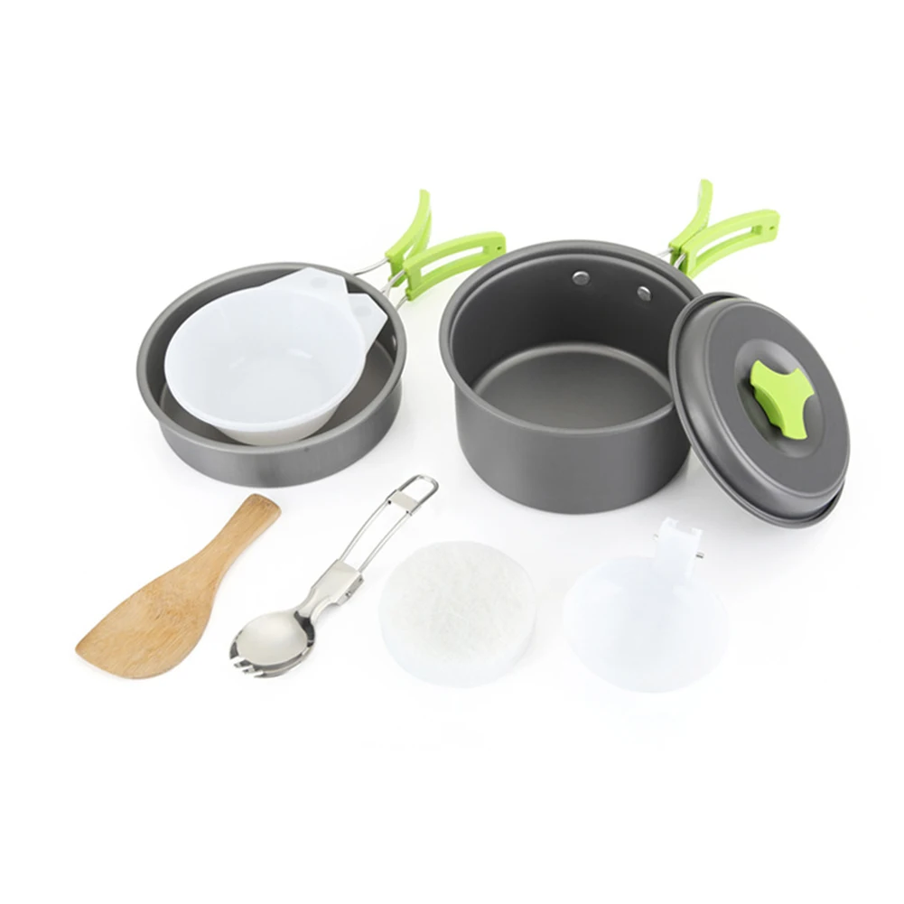 1-2 Person Cookware Camping Cookware Set Outdoor Cooking Compact Camping Cookware Set Camping Anodized Aluminum 
1-2 Person Cookware Camping Cookware Set Outdoor Cooking Compact Camping Cookware Set Camping Anodized Aluminum
