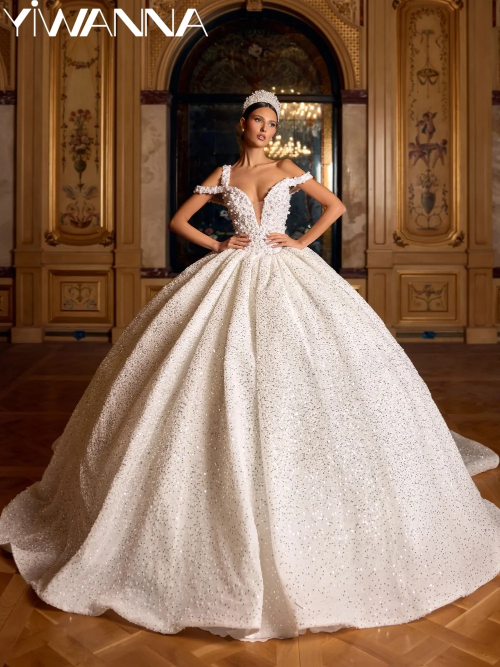 New Luxurious Pearls Princess Wedding Dress Off Shoulder Elegant Long Bridal Gown Customized Glamorous Vneck Dresses For Bride
New Luxurious Pearls Princess Wedding Dress Off Shoulder Elegant Long Bridal Gown Customized Glamorous Vneck Dresses For Bride