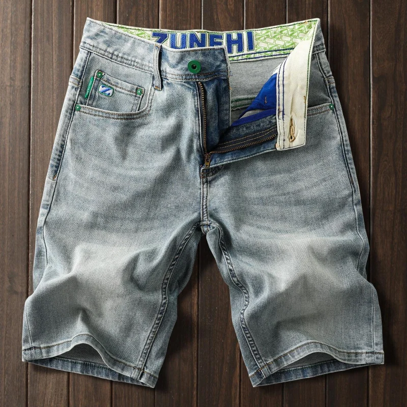 Men's Denim Shorts 2026 Summer Thin Vintage Light Blue Slim Straight Stretch 5 Inches Versatile For Daily Use
Men's Denim Shorts 2026 Summer Thin Vintage Light Blue Slim Straight Stretch 5 Inches Versatile For Daily Use