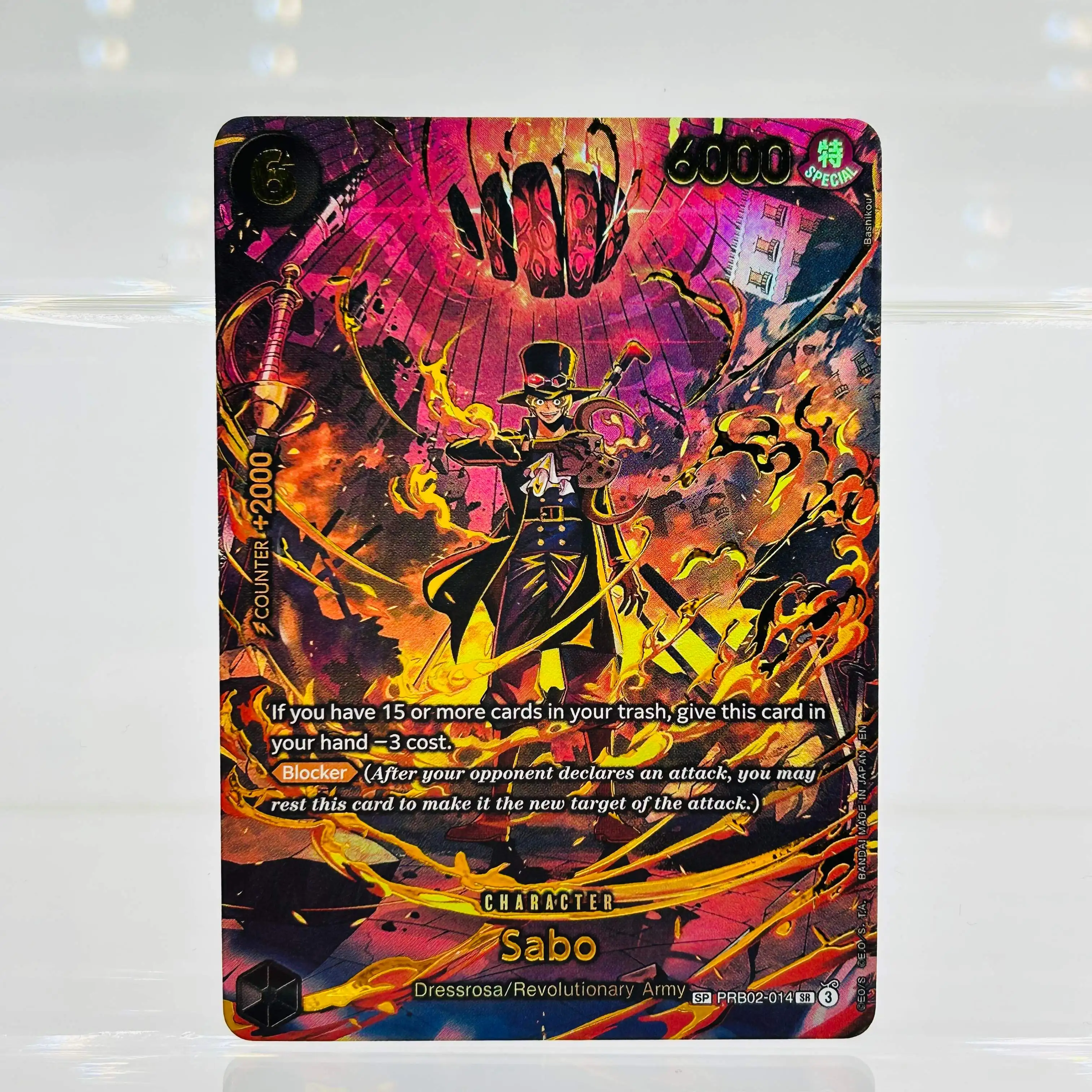 One Piece EN PRB02-014 SP Sabo DIY Gold Foil & Foil Texture Premium Anime Collection Card
One Piece EN PRB02-014 SP Sabo DIY Gold Foil & Foil Texture Premium Anime Collection Card
