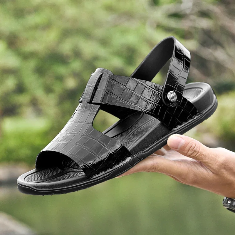 High Quality Cowhide Slippers Breathable Outdoor Walking Shoes Mens Open Toe Sandals Lightweight Luxury Brand Male Beach Sandals
High Quality Cowhide Slippers Breathable Outdoor Walking Shoes Mens Open Toe Sandals Lightweight Luxury Brand Male Beach Sandals