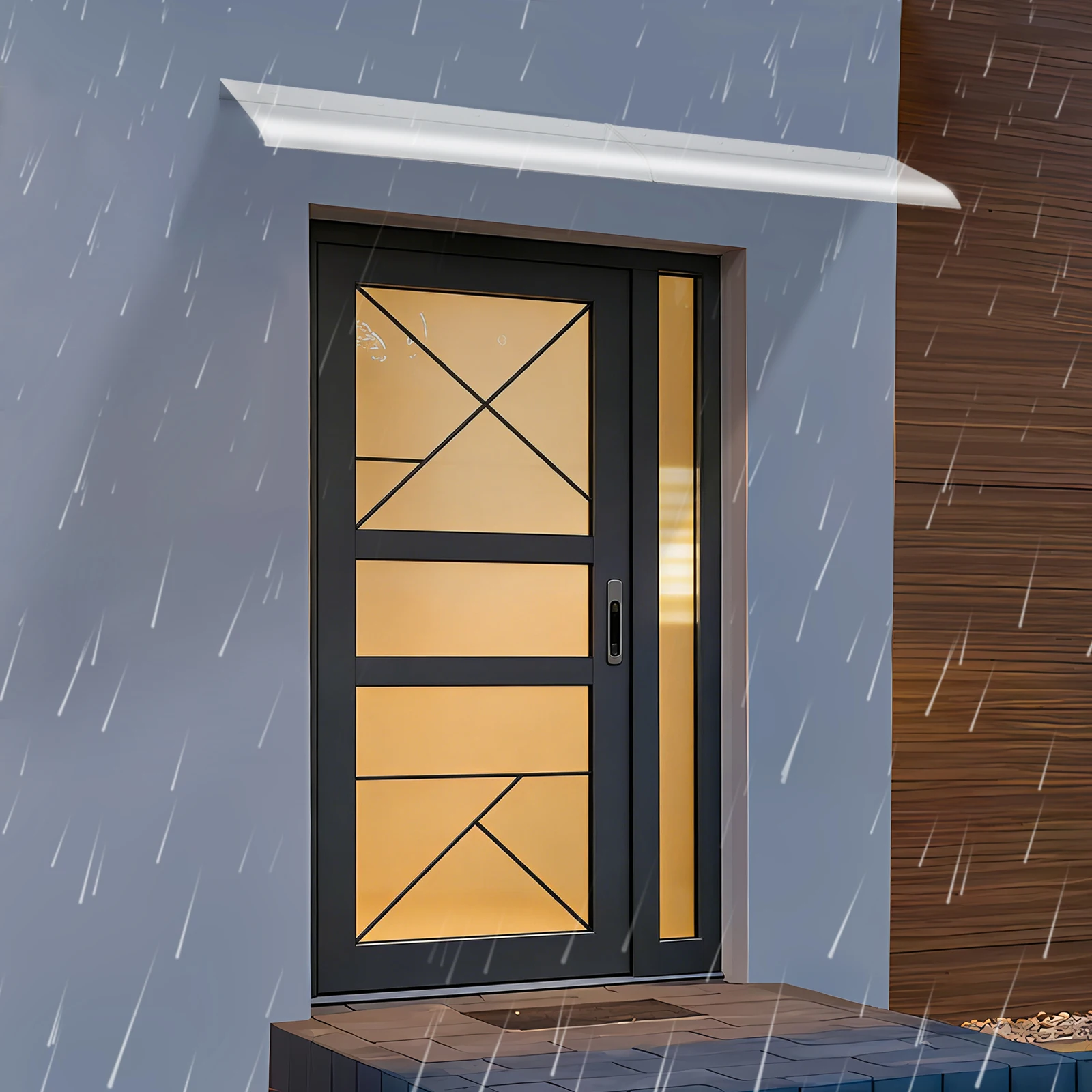 78.7*13.58 inch Window Door Awning Exterior, Awning for Door Entrance, Awnings for Doors, PET Cover Outdoor Front Door Patio for Porch/Patio/Deck
78.7*13.58 inch Window Door Awning Exterior, Awning for Door Entrance, Awnings for Doors, PET Cover Outdoor Front Door Patio for Porch/Patio/Deck