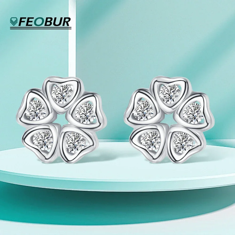 Flower Shape Real Moissanite Stud Earrings for Women 925 Sterling Silver Heart Diamond Earring Not allergic Party Fine Jewelry
Flower Shape Real Moissanite Stud Earrings for Women 925 Sterling Silver Heart Diamond Earring Not allergic Party Fine Jewelry