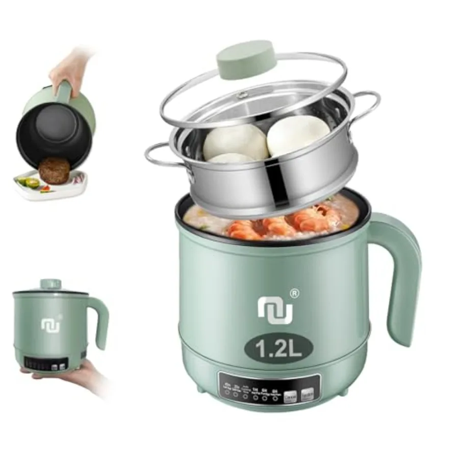 Smart Mini Hot Pot with Timer and Automatic Shut Off 1.2L Non-Stick Rapid Noodle Cooker w Stainless Steel Steamer Basket 600W Q
Smart Mini Hot Pot with Timer and Automatic Shut Off 1.2L Non-Stick Rapid Noodle Cooker w Stainless Steel Steamer Basket 600W Q