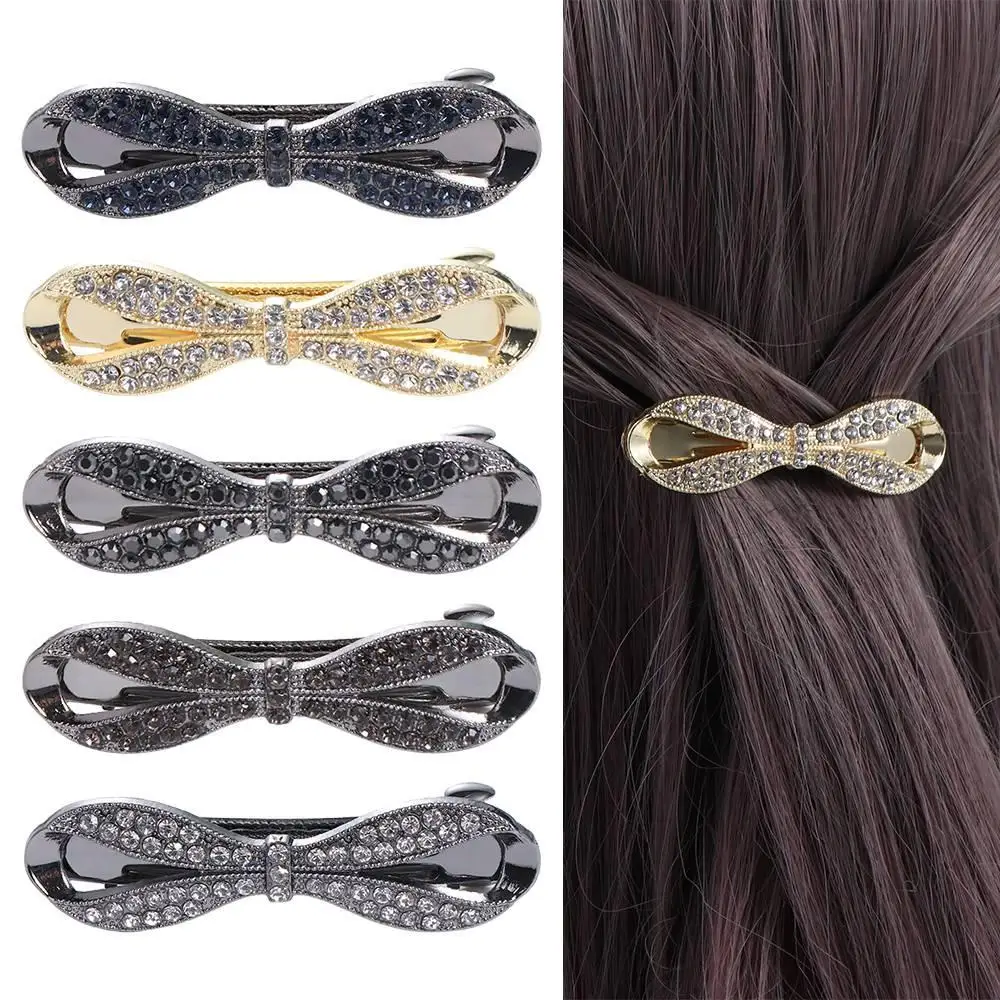 Headwear Trendy Bow Crystal Zircon Temperament Korean Ponytail Holder Small Hair Clip Women Spring Clip Hairgrip
Headwear Trendy Bow Crystal Zircon Temperament Korean Ponytail Holder Small Hair Clip Women Spring Clip Hairgrip