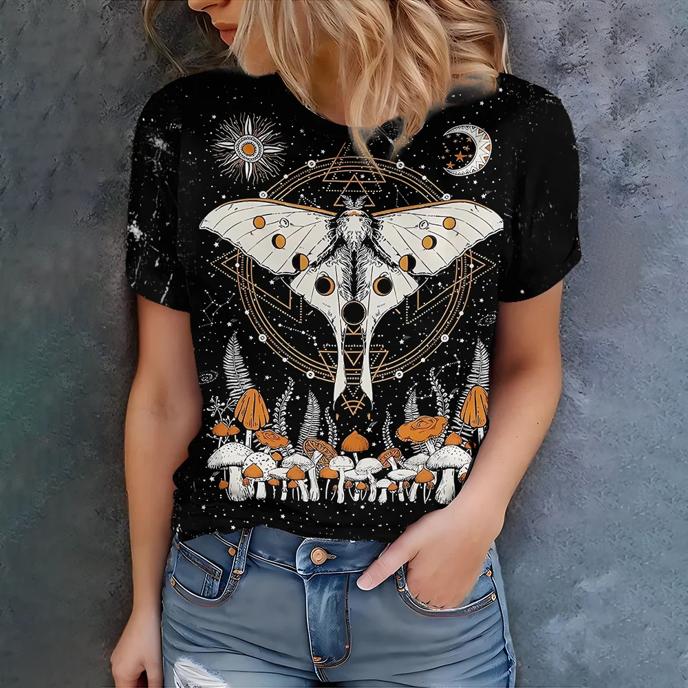 Женская черная футболка Moonnight Stars Butterfly Mushroom с круглым вырезом и короткими рукавами — новая летняя коллекция в 2025 году
Женская черная футболка Moonnight Stars Butterfly Mushroom с круглым вырезом и короткими рукавами — новая летняя коллекция в 2025 году