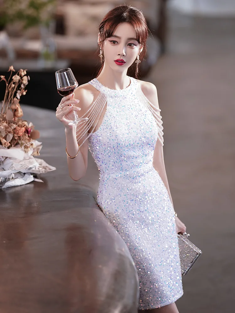 Ele Evening Gown Ne Hanging Women's Dr Sexy Bead Embelliment mid Waist Long Skirt for Par Birthday Dinner Host
Ele Evening Gown Ne Hanging Women's Dr Sexy Bead Embelliment mid Waist Long Skirt for Par Birthday Dinner Host