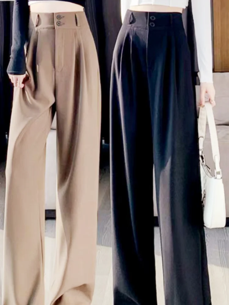 Elegant Wide Leg Pants Women Korean Style High Waist Black Baggy Pants Office Ladies Fashion Loose Suit Trousers Streetwear
Elegant Wide Leg Pants Women Korean Style High Waist Black Baggy Pants Office Ladies Fashion Loose Suit Trousers Streetwear