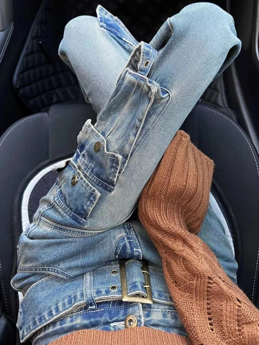 American Style Bell Bottom Workwear Jeans for Women High Waist Retro High Street Large Size Denim Pants for Pear Shaped Body
American Style Bell Bottom Workwear Jeans for Women High Waist Retro High Street Large Size Denim Pants for Pear Shaped Body