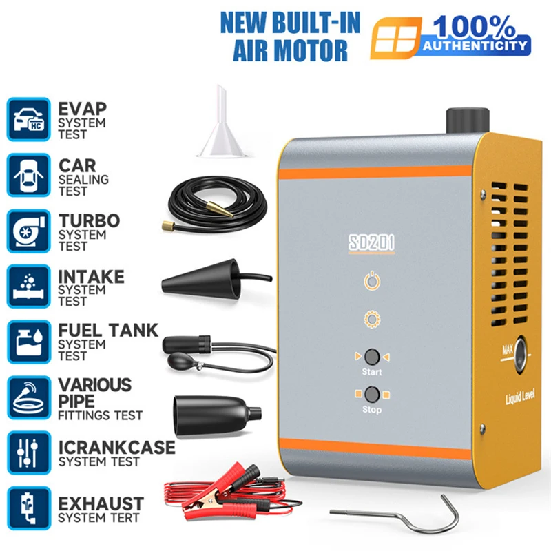 SD201 Automotive Smoke and Air Leak Tester, EVAP Exhaust Pipe Leak Tester Exhaust Pipe Tester 6L/min
SD201 Automotive Smoke and Air Leak Tester, EVAP Exhaust Pipe Leak Tester Exhaust Pipe Tester 6L/min