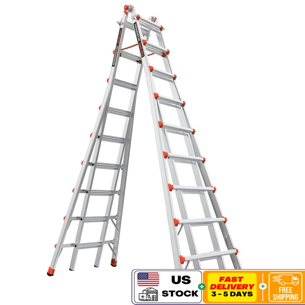 Adjustable Aluminum Type 1A Stepladder SkyScraper M17 9-17 Foot 300 Lbs Weight Rating
Adjustable Aluminum Type 1A Stepladder SkyScraper M17 9-17 Foot 300 Lbs Weight Rating