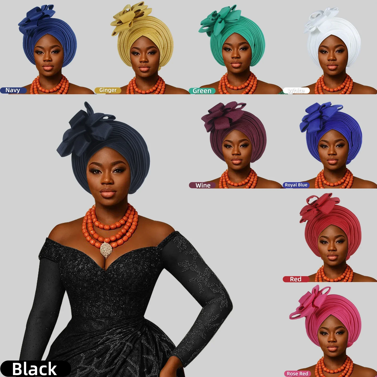 Новая однотонная многослойная шапка-тюрбан с цветочным узором для женщин, африканские головные уборы Auto Gele, нигерийские головные уборы для свадебных торжеств, мусульманские хиджабы, боннеты
Новая однотонная многослойная шапка-тюрбан с цветочным узором для женщин, африканские головные уборы Auto Gele, нигерийские головные уборы для свадебных торжеств, мусульманские хиджабы, боннеты