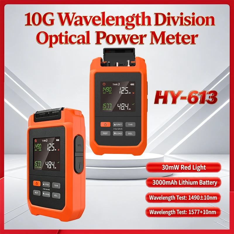 HY613 All In One 10GPON Optical Power Meter Built-in 30mW VFL 1490/1577nm Fiber Tester Compatible EPON 10G EPON XGPON FTTH Test
HY613 All In One 10GPON Optical Power Meter Built-in 30mW VFL 1490/1577nm Fiber Tester Compatible EPON 10G EPON XGPON FTTH Test