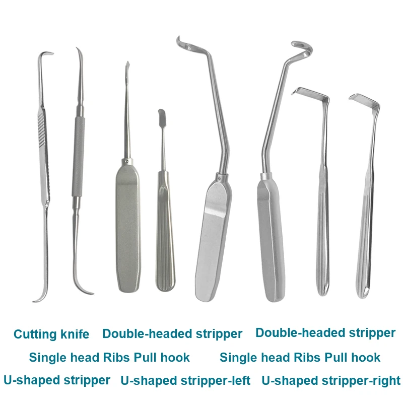 Rib Cartilage Eight-Piece Set Stainless Steel with Disinfection Case Box Left Right Stripper Nasal Plastic Instrument
Rib Cartilage Eight-Piece Set Stainless Steel with Disinfection Case Box Left Right Stripper Nasal Plastic Instrument
