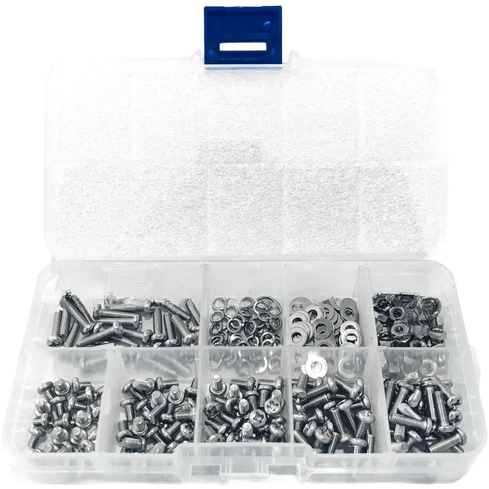 Набор винтов с полукруглой головкой, устойчивых к ржавчине, с гайками и шайбами, из нержавеющей стали 304
Набор винтов с полукруглой головкой, устойчивых к ржавчине, с гайками и шайбами, из нержавеющей стали 304