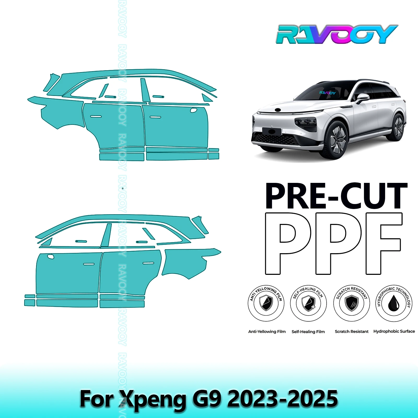 For Xpeng G9 2023-2025 8.5mil Clear Matte Pre-Cut PPF Door & A/B Pillar Kit TPU Paint Protection Film Set
For Xpeng G9 2023-2025 8.5mil Clear Matte Pre-Cut PPF Door & A/B Pillar Kit TPU Paint Protection Film Set