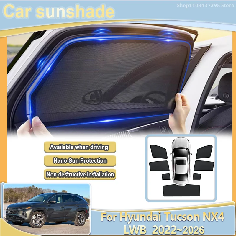 For Hyundai Tucson NX4 LWB 2022~2026 Side Car Sunshade UV Protection Light Blocking Curtains Heat insulation Auto Accessories
For Hyundai Tucson NX4 LWB 2022~2026 Side Car Sunshade UV Protection Light Blocking Curtains Heat insulation Auto Accessories